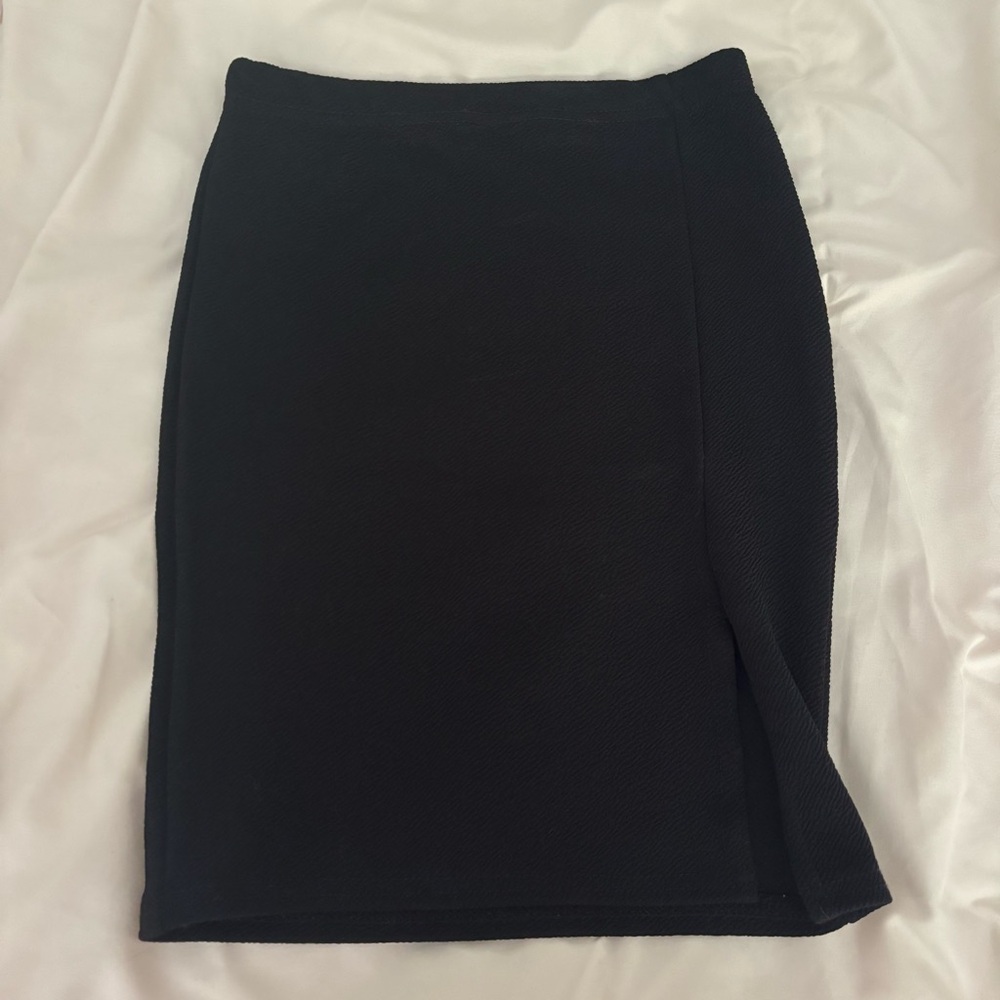 PrettyLittleThing black mini skirt